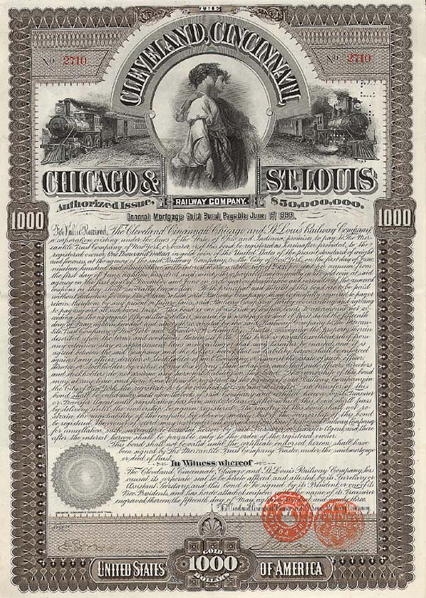 Collectible Old Stocks and Bonds Collectible Cleveland, Cincinnati