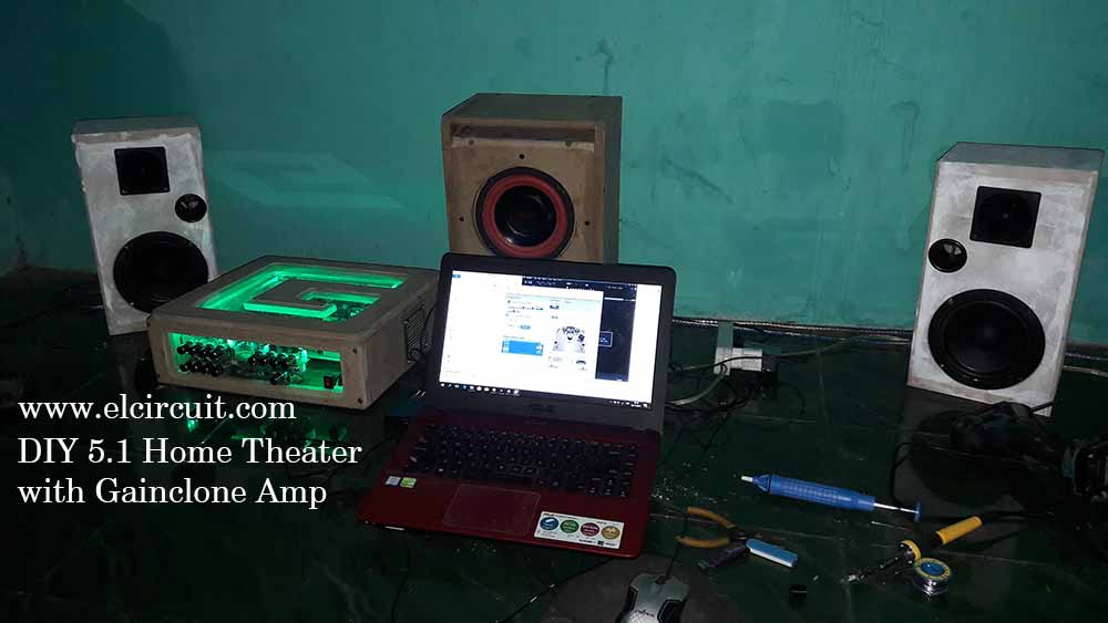 DIY 5.1 Home Theater with Gainclone Power Amplifier Electronic Circuit