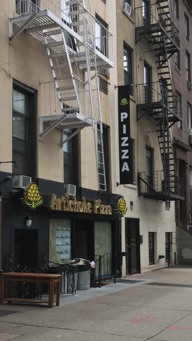 EV Grieve Artichoke Basille's Pizza signage arrives at new 14th Street location