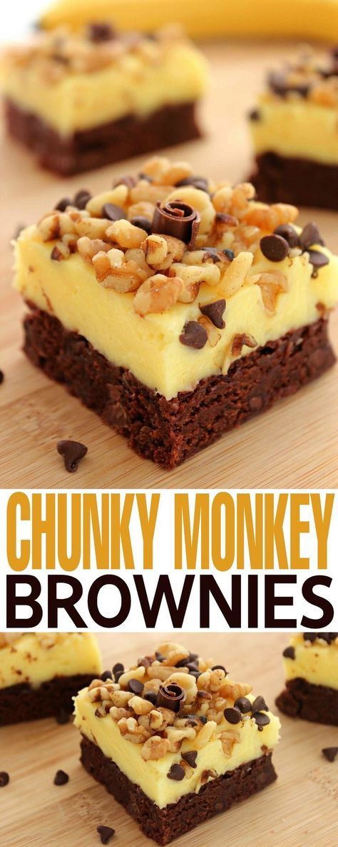 CHUNKY MONKEY BROWNIES - Food Recipes