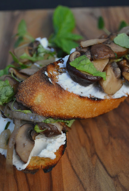 Mushroom and Goat Cheese Crostini