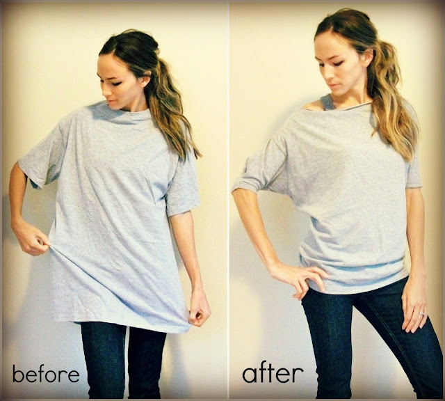 Trash To Couture Old Mens Tshirt Sewn Into Women's Dolman Tee