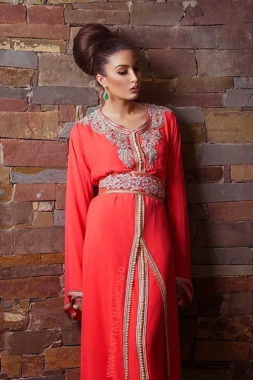 Caftan Rouge 2014 - Caftan Marocain de Haute Gamme - Caftan Haute couture Paris : Boutique Vente 