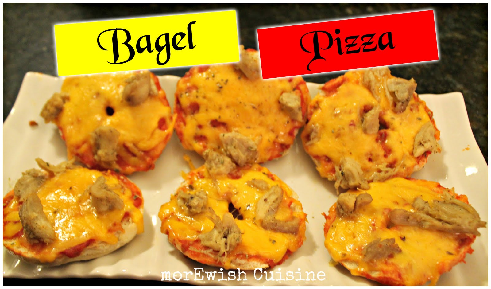 morEwish Cuisine by Mahwish Bagel Pizza Recipe by morEwish