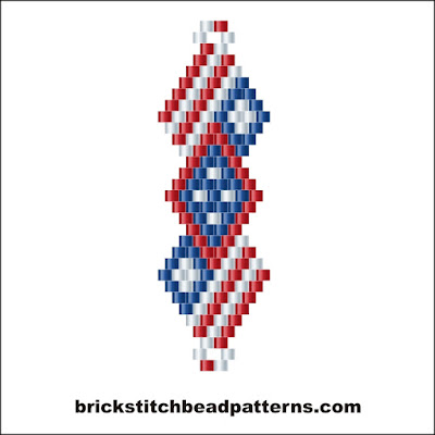 Free intermediate brick stitch bracelet pattern color chart.