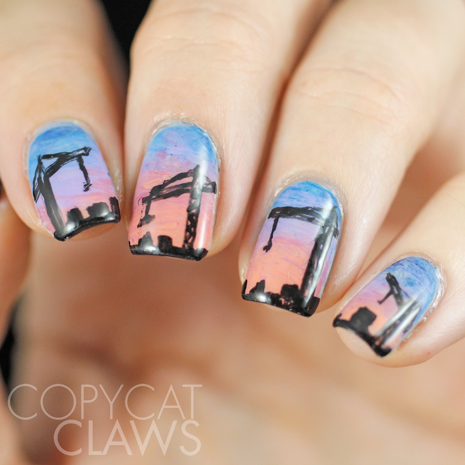 Copycat Claws Construction Crane Nail Art