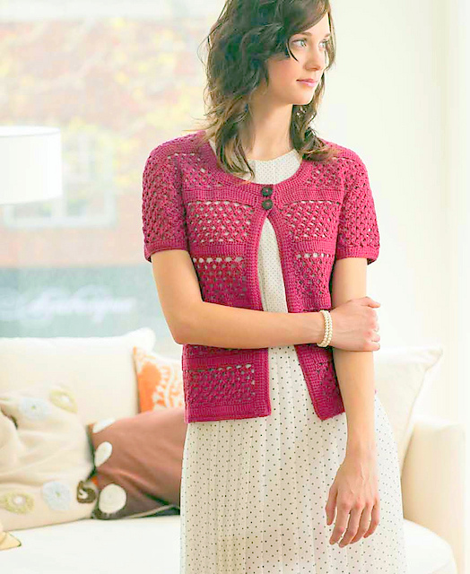Short sleeved cardigan vest Crochet pattern