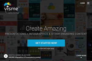 Visme.co webpage Tell visually better stories with VISME