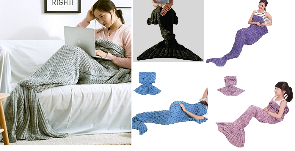Adult or Kids' Mermaid Blanket 5.99 + Free Shipping With Amazon Prime