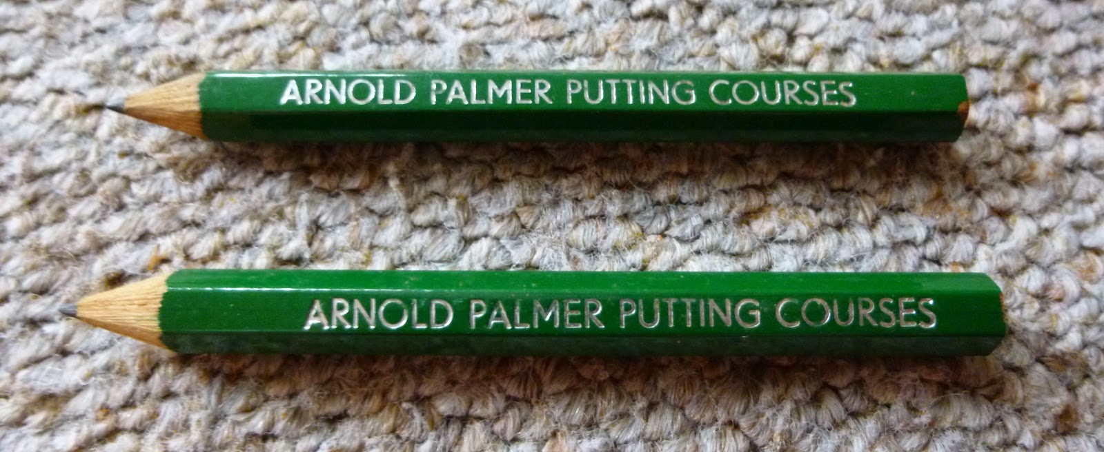 Arnold Palmer Putting Courses Pencils from the Crazy Golf course in Prestatyn, Wales