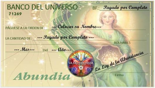 Magia Práctica: Cheque de la Abundancia para realizarse en Luna Nueva