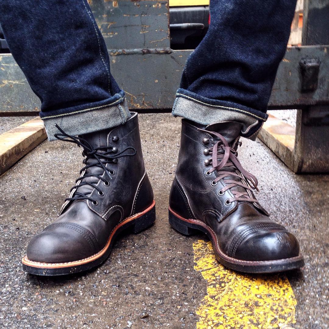 red wing iron ranger charcoal rough and tough