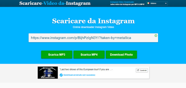 scaricare da Instagram