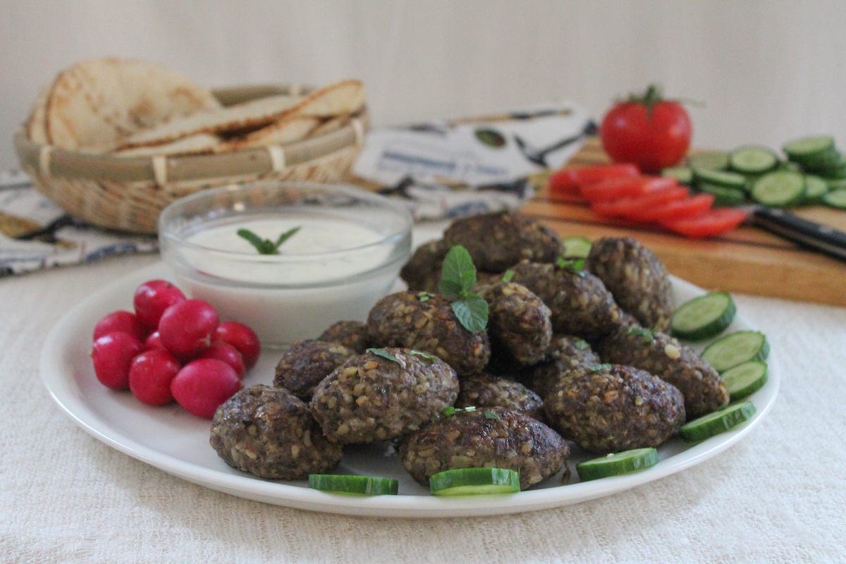 Food Lust People Love Baked Kibbeh with Yogurt Sauce