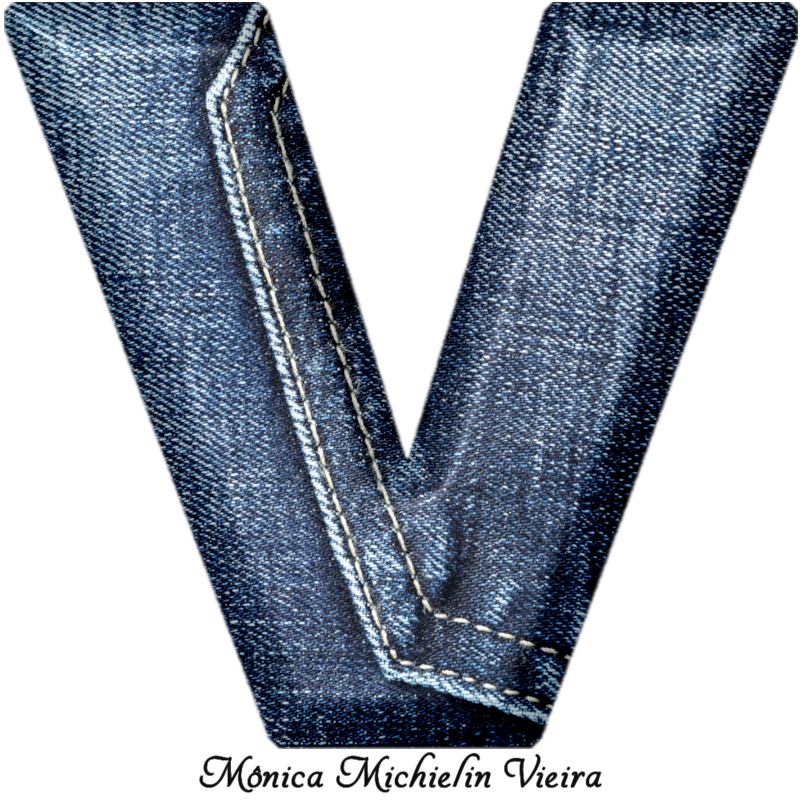 M. Michielin Alphabets ALFABETO DE JEANS PNG ALFABETO COM TEXTURA DE