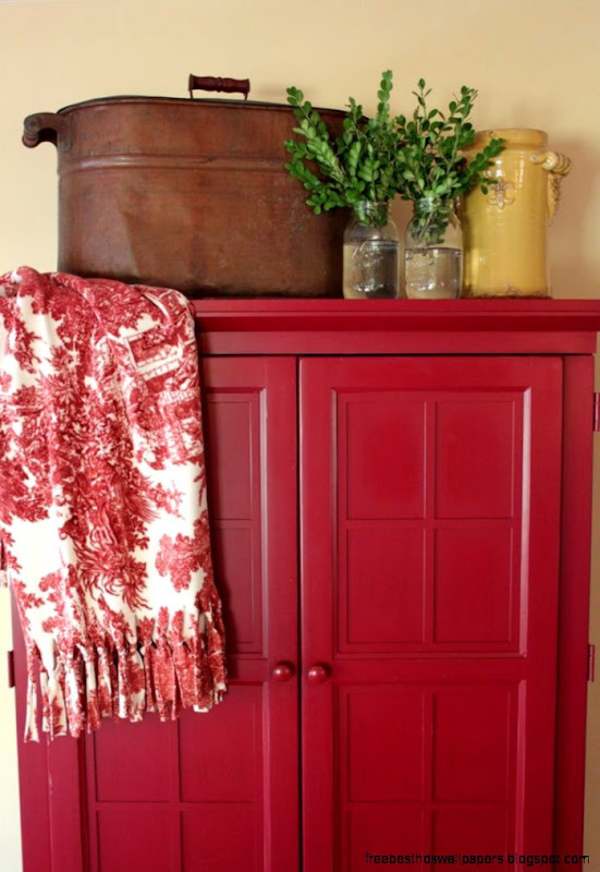 paint armoire Annie Sloan red love the accents on top  Paint