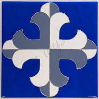 krzyż liliowy, biało-niebieski