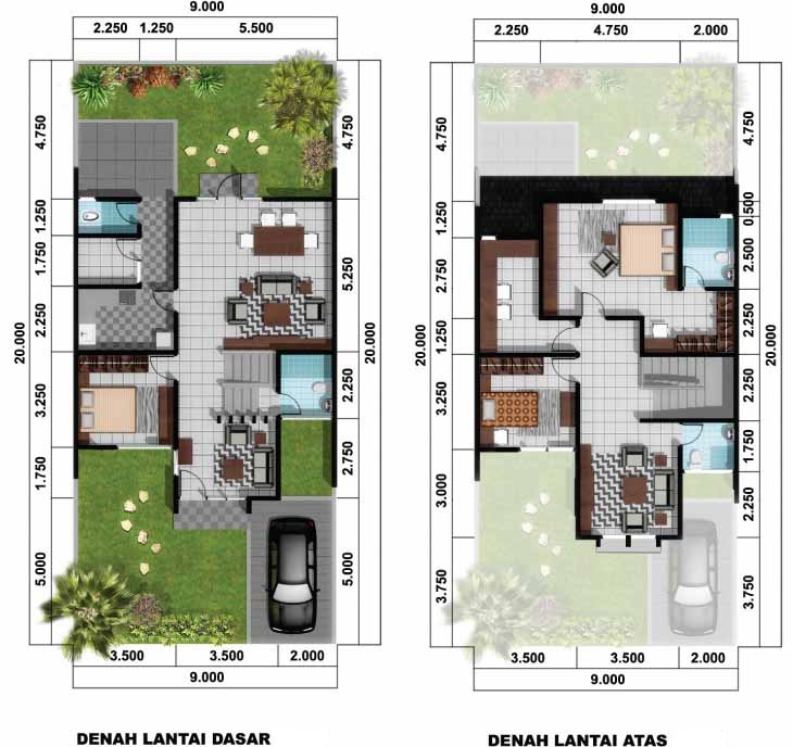 35 Denah Terbaik Rumah Minimalis Sederhana 2 Lantai Rumahku Unik