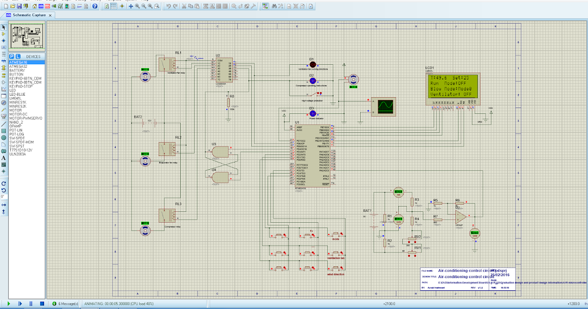 AVR microcontroller based car air conditioning control system data
