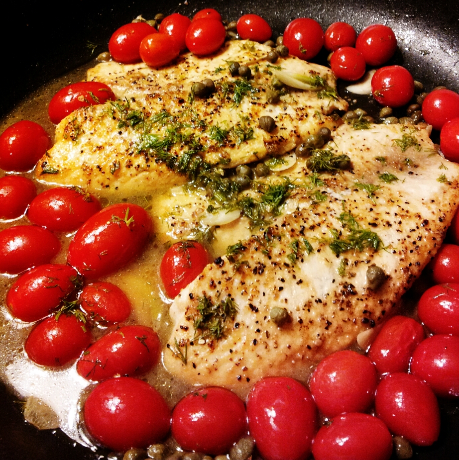 Simple Pan Seared Tilapia with Mediterranean Style