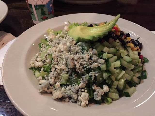 Salad with cheese, cucumbers and black beans