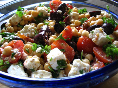 Chickpea, Olive and Feta Cheese Salad