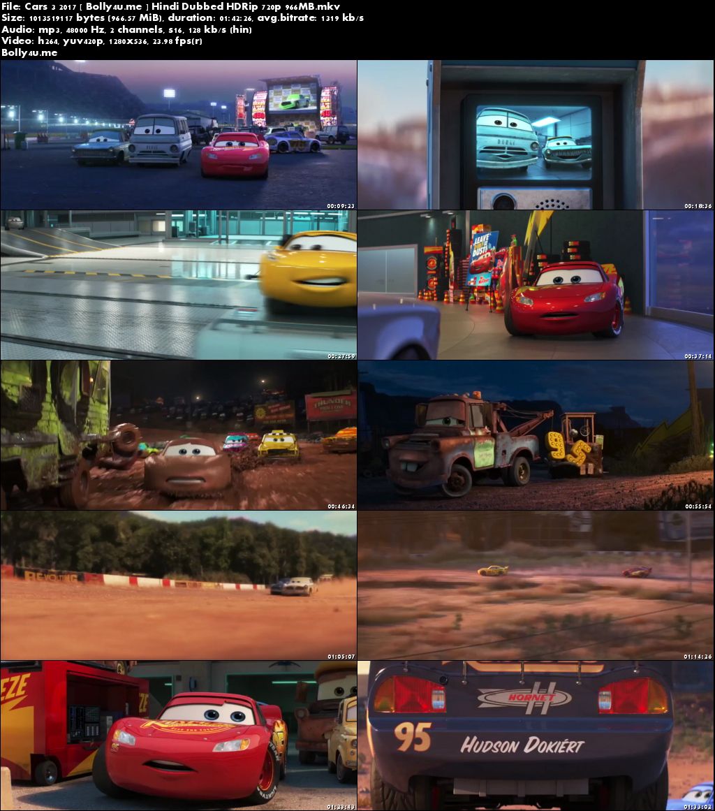 Cars 3 2017 HDRip 300MB Full Hindi Dubbed Movie Download 480p
