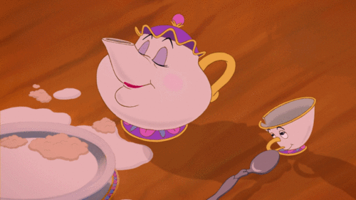 Es una suerte que Grande malla La Bella y la Bestia de Disney - Blog: Imagen animada de Chip y la señora  Potts