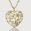 Image: 8Years Women Girls Bronze Tone Hollow Heart Rhinestone Tree Bird Pendant Link Chain Necklace