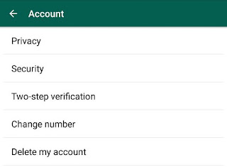 WhatsApp account settings