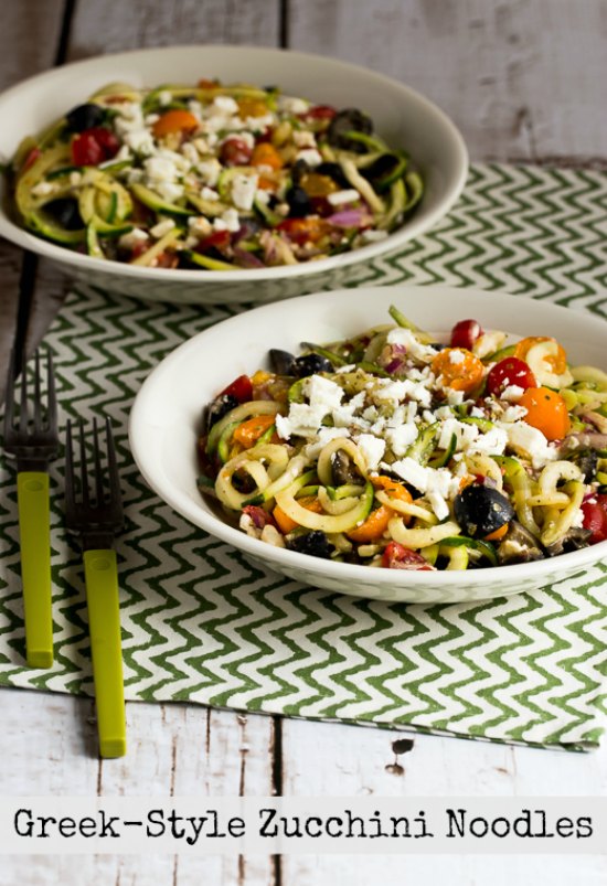 Kalyn's Kitchen® GreekStyle Zucchini Noodles with Tomatoes, Olives