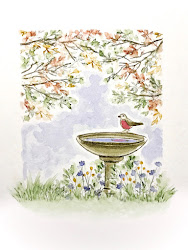 bird bath watercolor wc impressions stamps fall flowers birds challenge foliage sets plus painting focal point watercolour scenes embrace wanted