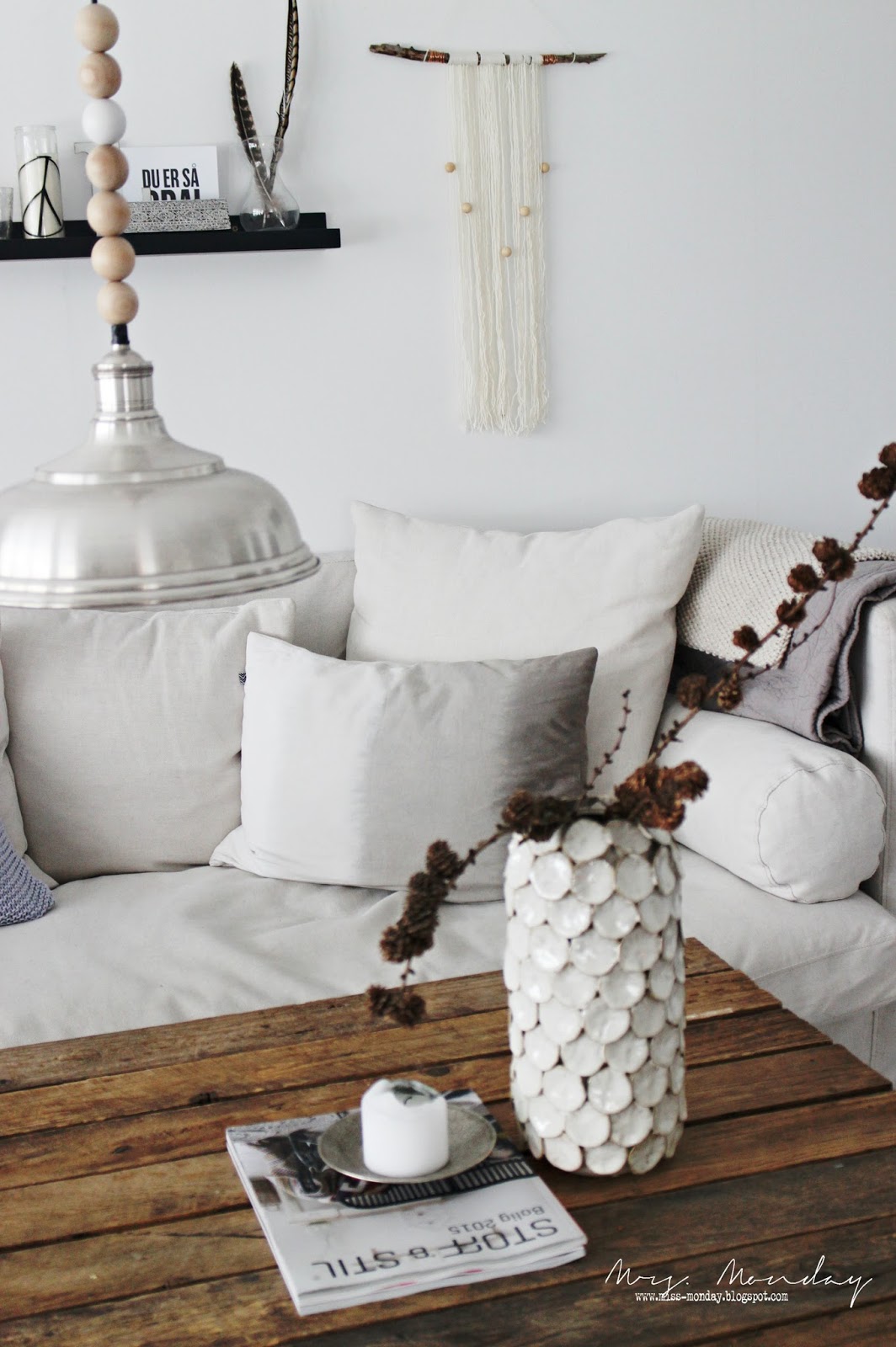 Mrs. Monday: DIY Rustikk vegg-pynt // DIY Rustic Wall hanging