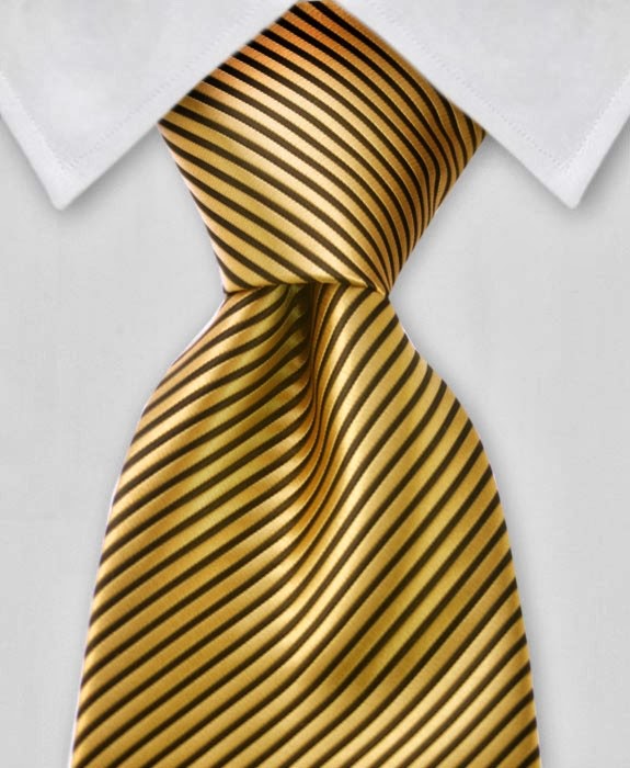 BEAUTY AND FASHION MENS GOLD SILK TIES