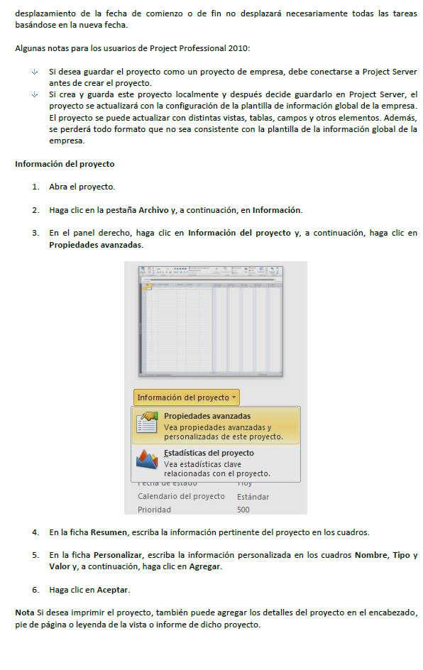 MS PROJECT Comenzar Un Proyecto En Ms Project