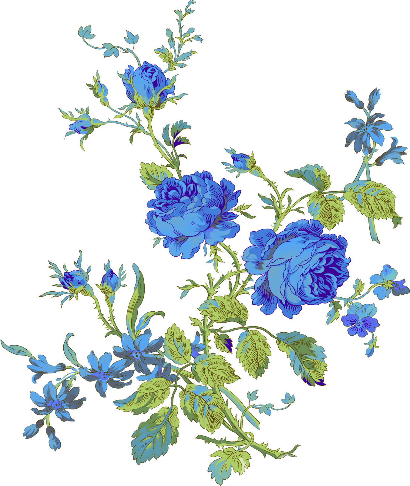 View Wedding Blue Flowers Png Background