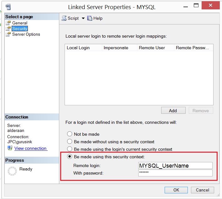 Creating a Link Server to MYSQL from MSSQL