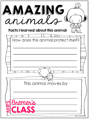 Generic research pack can be used for learning about ANY animal! Topics include animal habitats, features and characteristics, how they move and grow, what they eat, predators, and much more! #1stgrade #2ndgrade #3rdgrade #animalproject  #science #projects