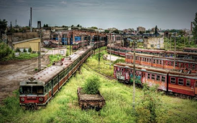 Czestochowa, depósito de trens abandonados, Polônia