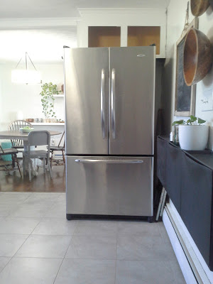 Ikea Trones in the kitchen for recycling stainless steel refrigerator 