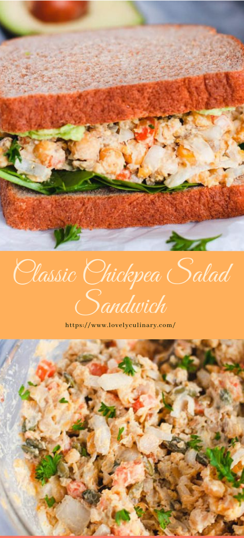 Classic Chickpea Salad Sandwich #vegetarian #recipe 