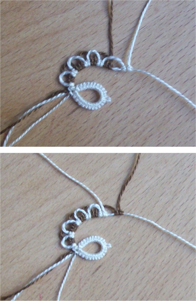 Daniela Mendola Tatting how to work with three shuttles (part 2