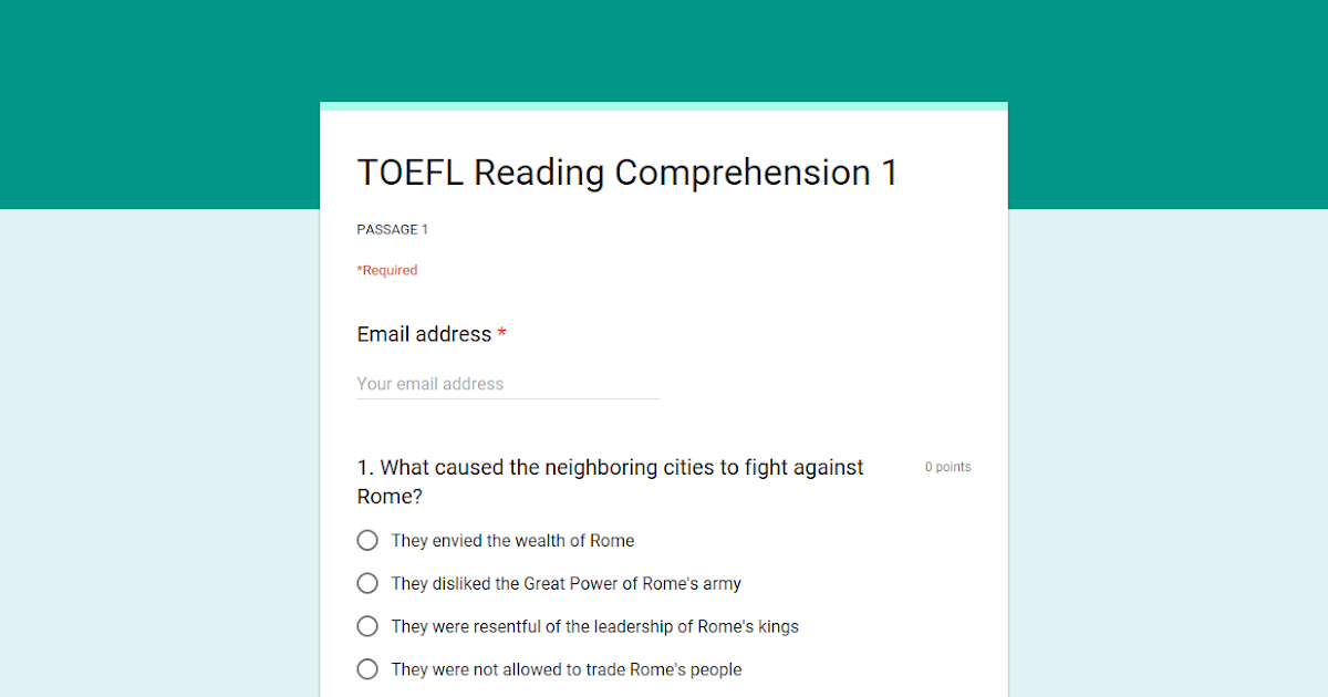 Contoh Soal Toefl Reading Comprehension Dan Kunci Jawaban Buku Merah Kreatif