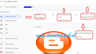 Cara Mengganti Domain Blogspot Ke Domain Sendiri - Seosatria.web.id