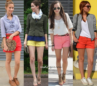 shorts coloridos moda verão 2012/2013