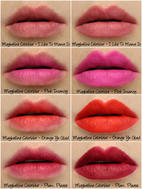 Maybelline Colorblur swatches & review