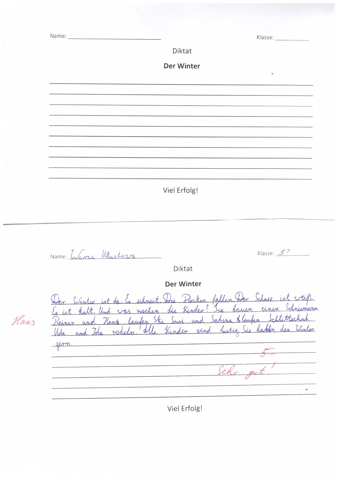 Persönlicher Brief 5. Klasse Gymnasium Beispiele Deutsch mit Anna :): 5. Klasse: Schreiben wir!