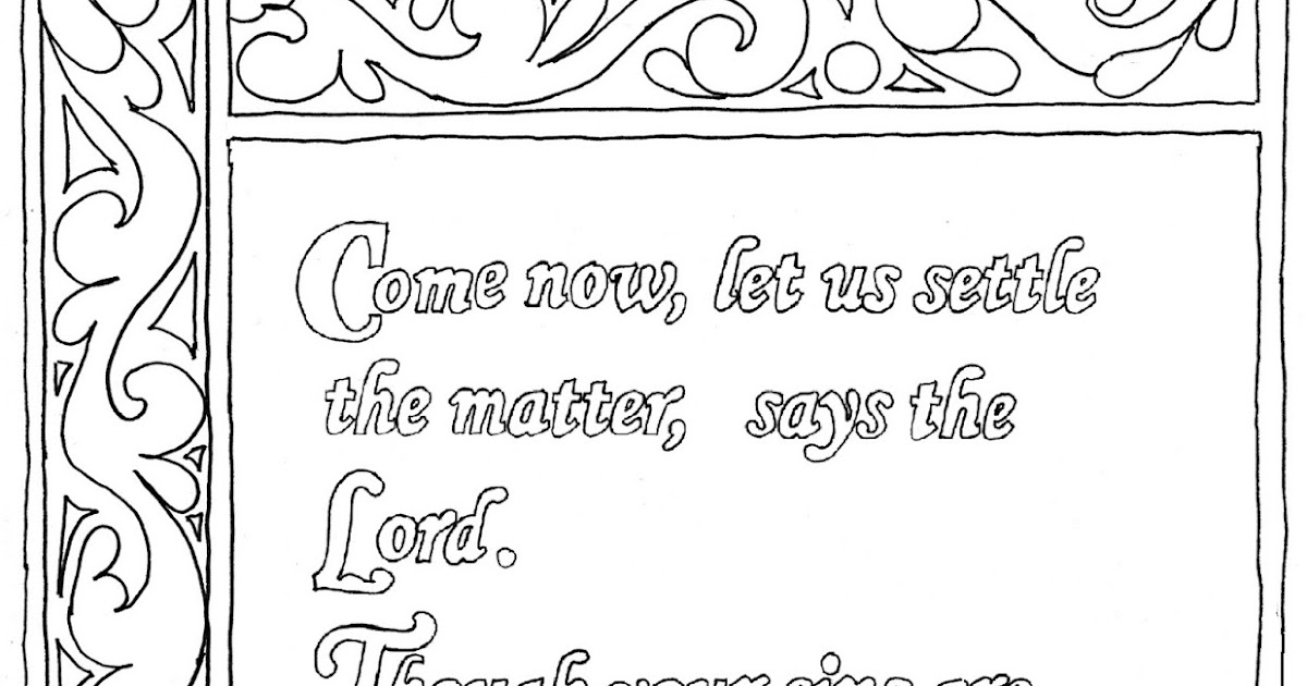 Coloring Pages for Kids by Mr. Adron: Isaiah 1:18 Bible Verse Coloring