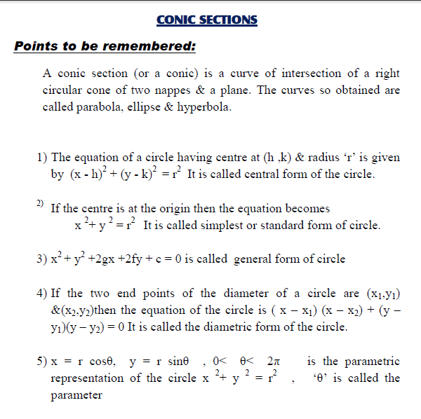 Concept of conic section with important questions Concept of conic section with important questions ,ellipse,hyperbola,parabola,mcq for competitive mathematics,