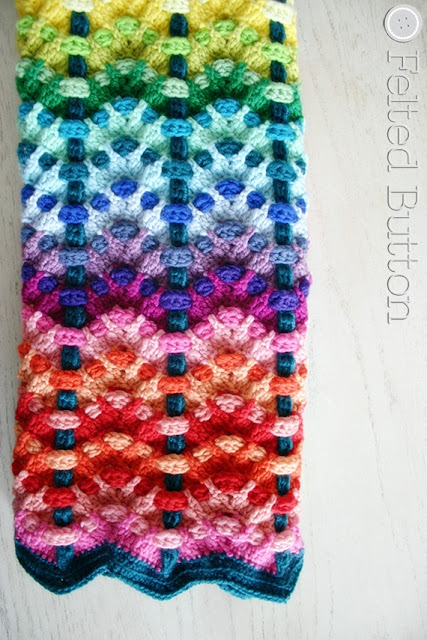 Chromatic Cobbles Blanket crochet pattern by Susan Carlson of Felted Button (Colorful Crochet Patterns)